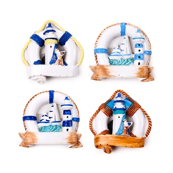 Magnet - 3D - Pobřeží - Záchranný kruh, lodě,maják