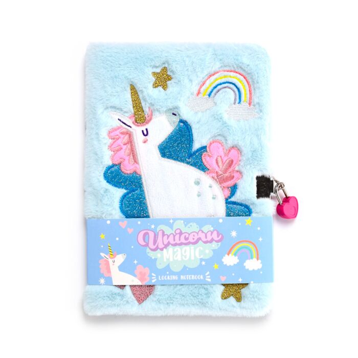 Plyšový zápisník se zámkem - Unicorn Magic - Jednorožec