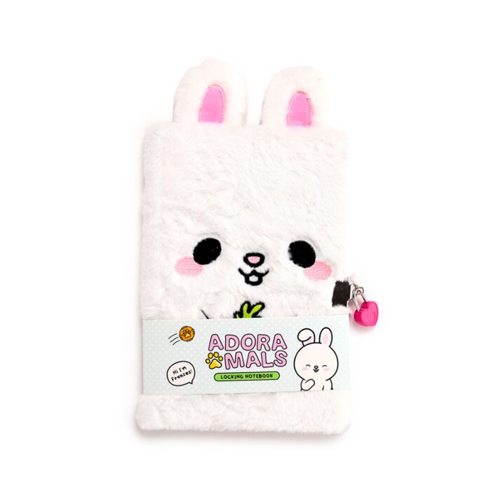 Plyšový zápisník se zámkem - Adoramals - Králík Frances