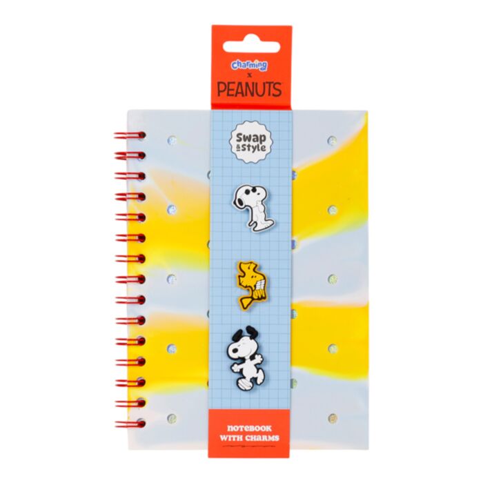 Linkovaný A5 zápisník ze silokonu - ozdoby - Peanuts Snoopy & Woodstock