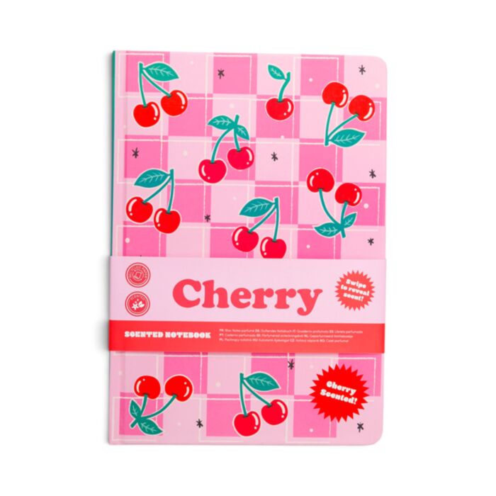 A5 zápisník z recyklovaného papíru - s vůní - Cherry - Třešeň