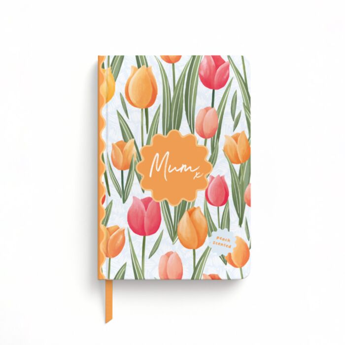A5 zápisník z recyklovaného papíru - s vůní - Mother's Day Mum Tulip - Tulipán