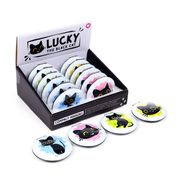 Kompaktní zrcátko - Lucky the  Black Cat - Černá kočka
