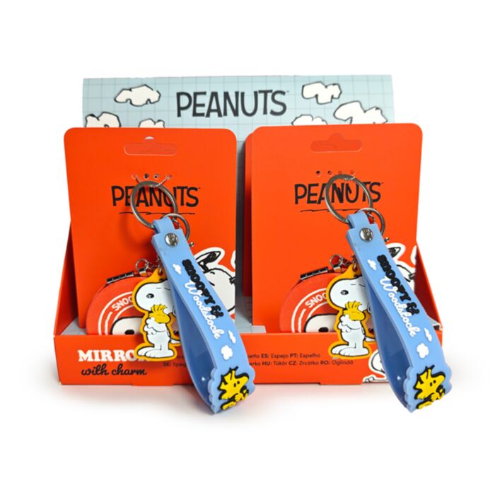 Přívěsek na klíče a tašku se zrcátkem - Peanuts Snoopy & Woodstock