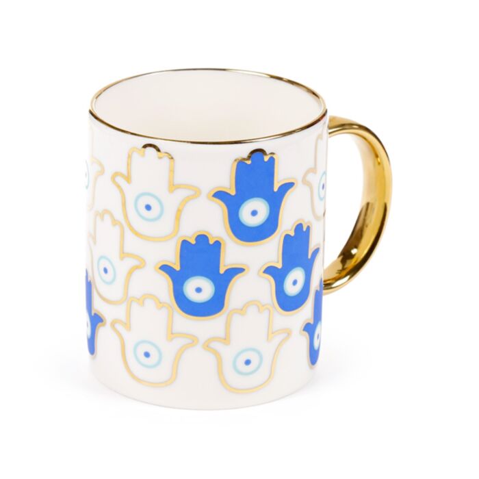 Porcelánový hrnek - 300 ml - Evil Eye - Boží oko - talisman -Dlaň