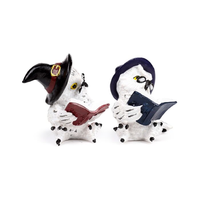 Dekorativní soška - Moudrá sova - čtenář - Kniha kouzel