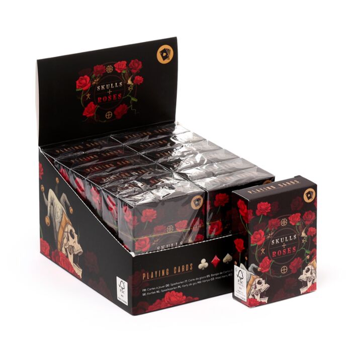 Karetní hra - standardní balíček - Lebky a růže -displej 8 ks