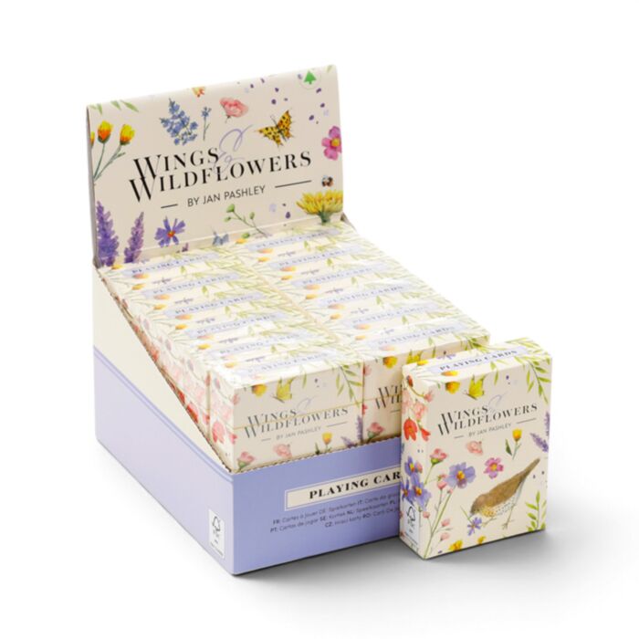 Karetní hra - standardní balíček -Jan Pashley - Wings & Wildflowers - Ptáček a květina