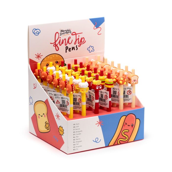 Propiska s tenkým hrotem Fast Food-Hamburger,hranolky,pivo,hot dog,toast,chicken