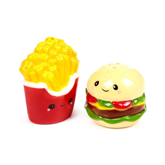 Sada slánka a pepřenka-keramika-Burger  Hammy a hranolky-Foodiemals