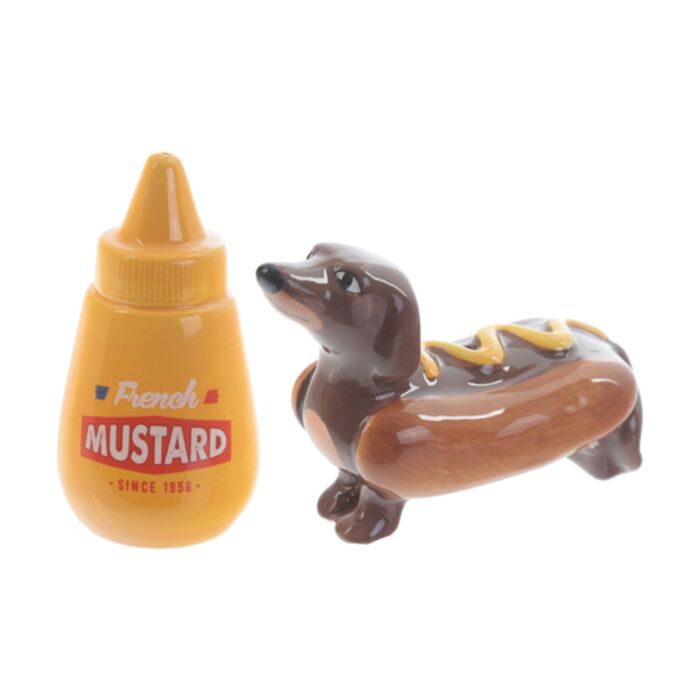 Sada slánka a pepřenka-keramika-Hot Dog a Hořčice