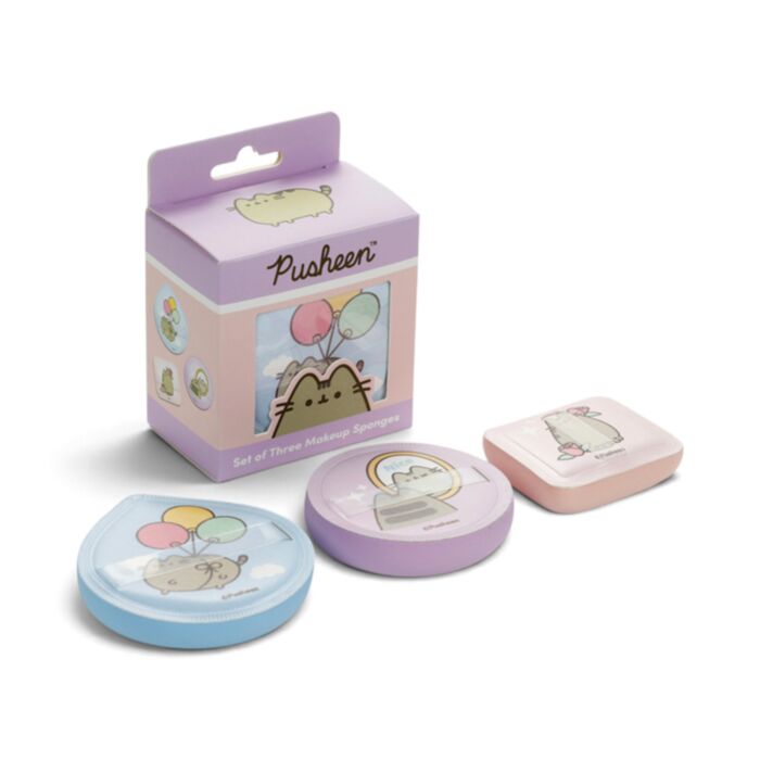 Houbička na make-up - sada 3 ks - Kočka Pusheen