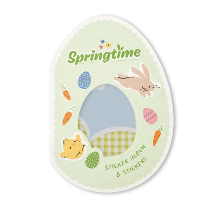 Samolepky v albu ve tvaru vajíčka - Springtime - Jaro - Velikonoce