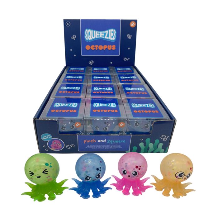 Mačkací hračka Squeezy - antistres - Přísavná - Chobotnice