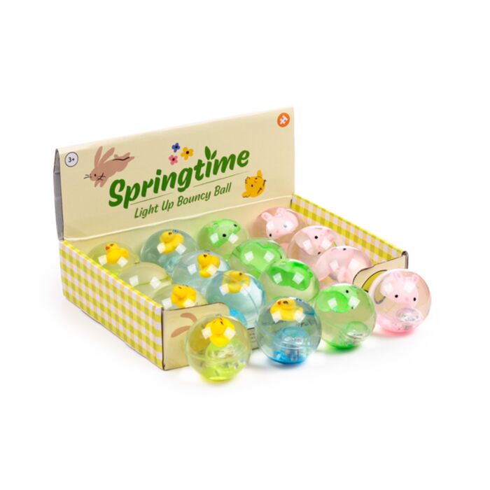 Skákací míček - blikající - LED - Springtime - Jaro - Králík - Kuřátko