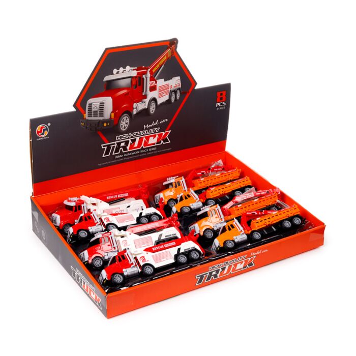 Autíčko - Natahovací - Stavební auto s jeřábem