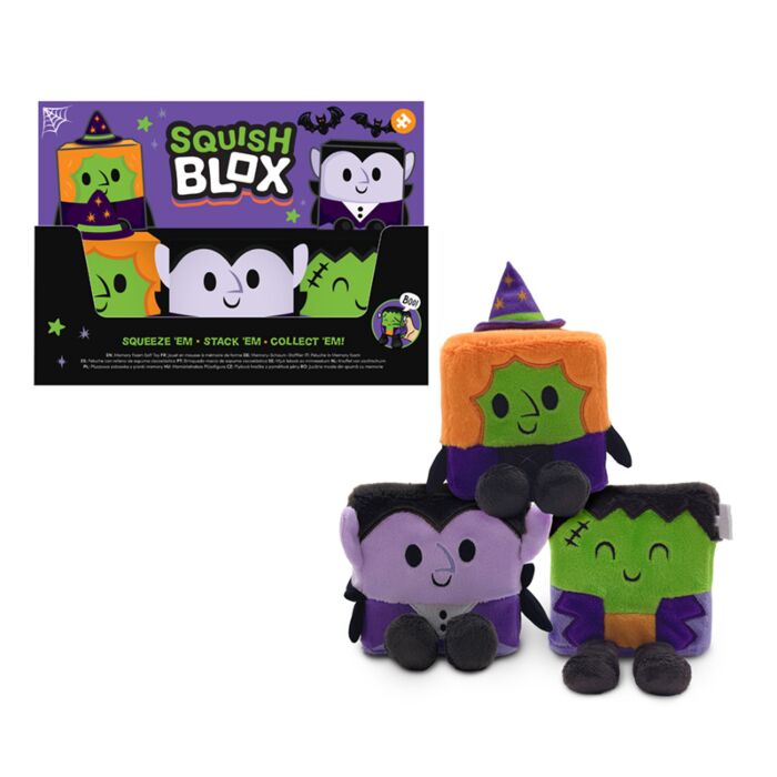 Plyšová mačkací hračka - paměťová pěna -velká - Squish Blox - Spooky - Strašidýlko