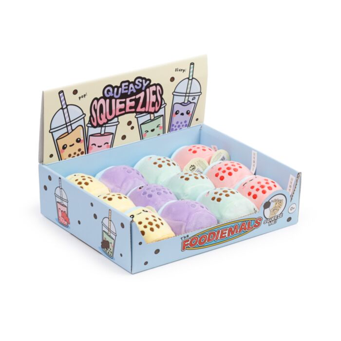 Plyšová mačkací hračka antistres - Queasy Squeezies- Foodiemals- Bubble tea