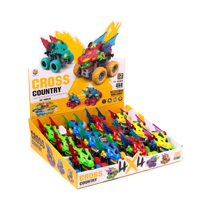 Hračka na setrvačník - LED - auto - Kaskadér- Dračí hlava