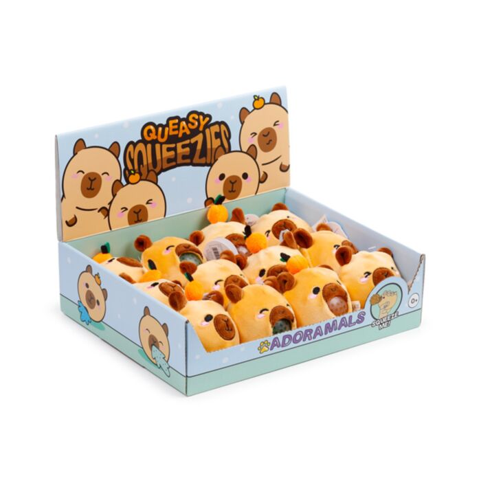 Plyšová mačkací hračka antistres - Queasy Squeezies-Zvířátka Adoramals Kapybara - Capybara