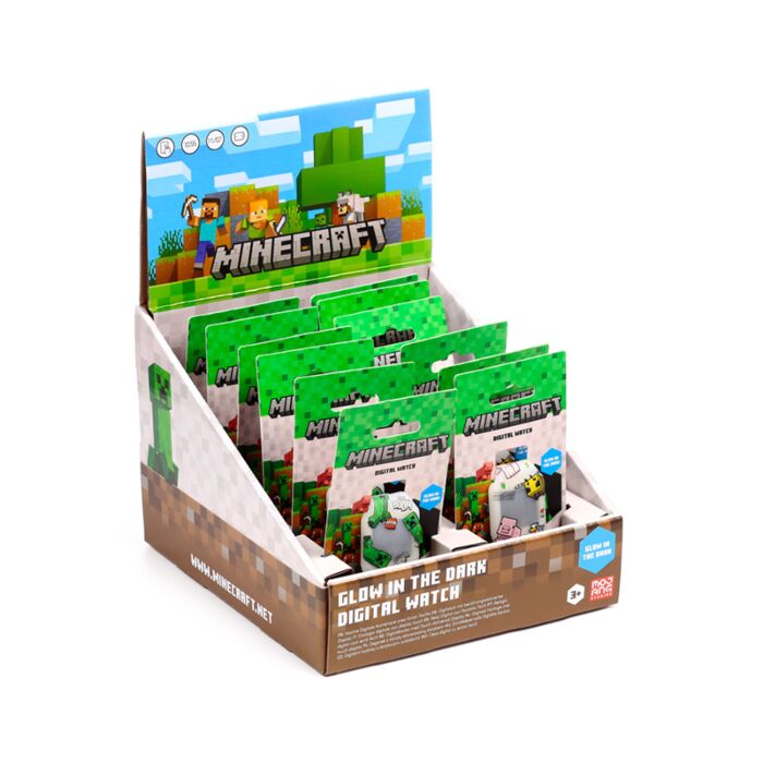 Digitální silikonové hodinky - Minecraft obličeje - svítící ve tmě