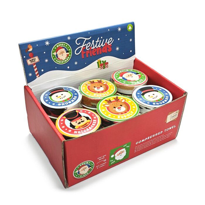 Stlačený cestovní ručník - vánoční - Festive Friends 