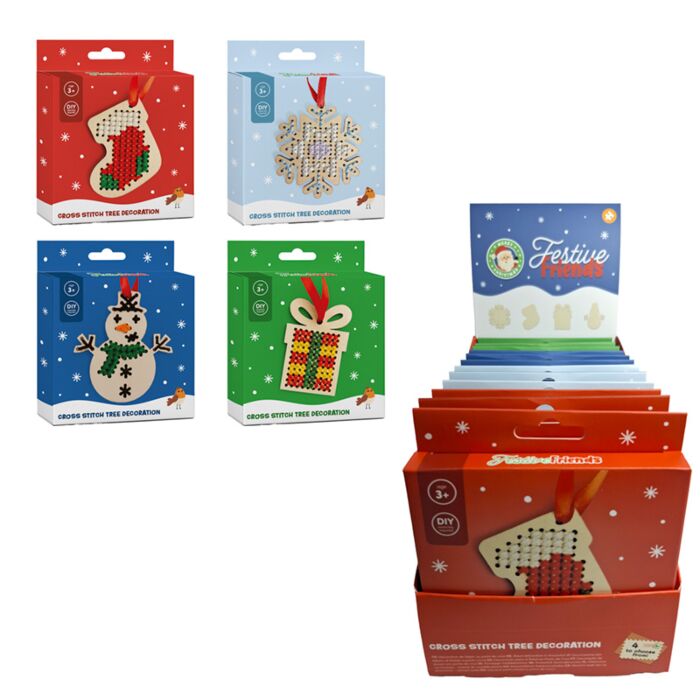 Dekorace - DIY - vánoční - ozdoba - vyšívání - Vánoční kamarádi 