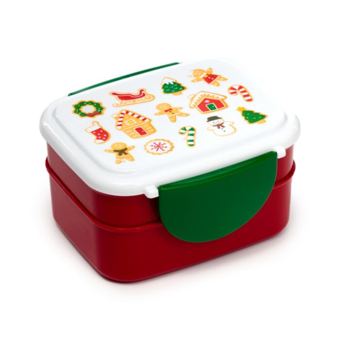 Svačinový box s příborem Bento box-vánoční-Perníkové cukroví