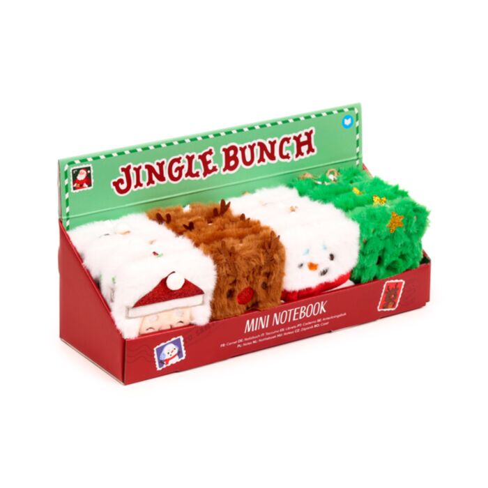Plyšový zápisník mini A7 -  Vánoční - Jingle Bunch
