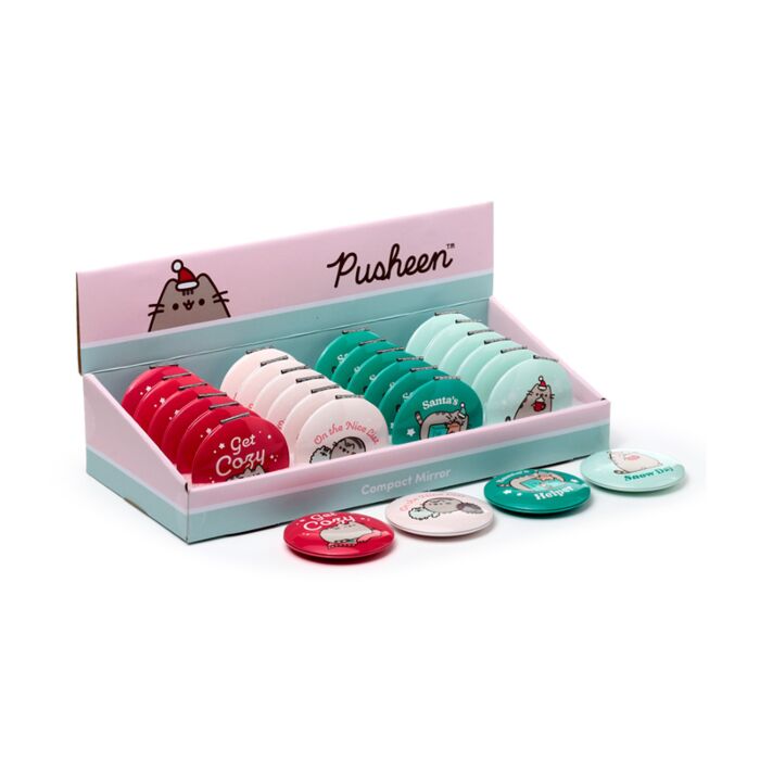 Kompaktní zrcátko - vánoční - Kočka Pusheen Get ready