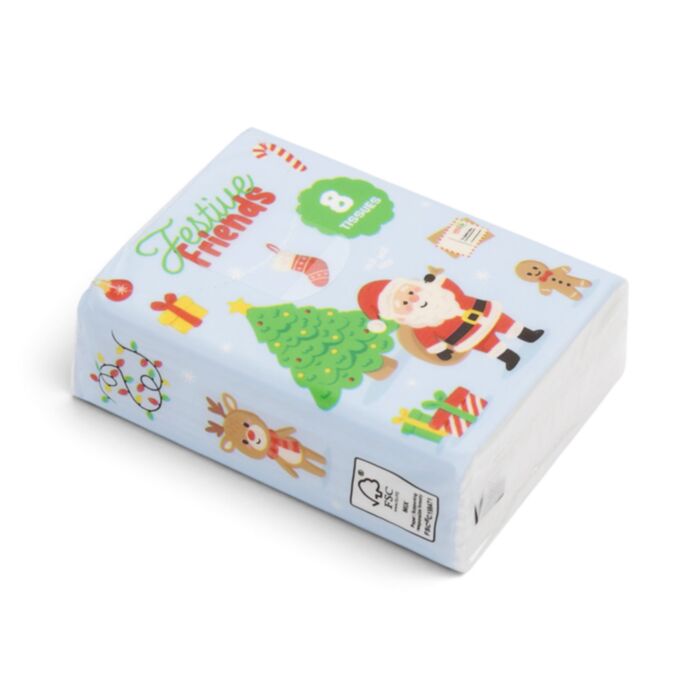 Kapesník - papírový - 8 ks - vánoční - Festive Friends