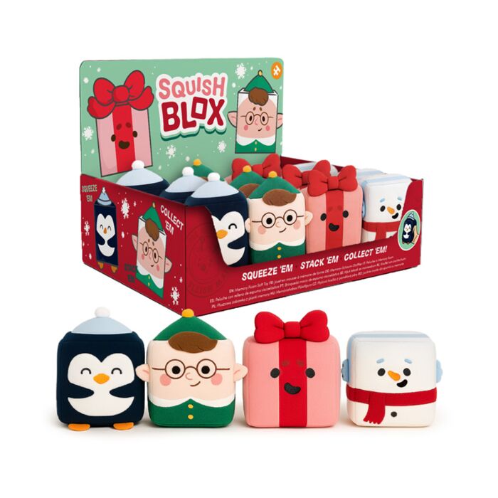 Plyšová mačkací hračka - paměťová pěna - vánoční - Squish Blox - Jingle Bunch