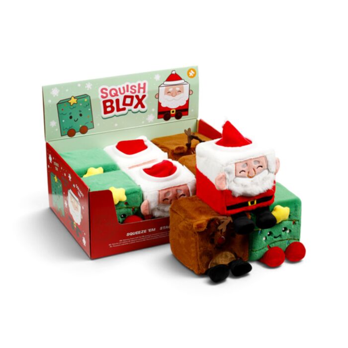Plyšová mačkací hračka - paměťová pěna - velká - vánoční - Squish Blox - Jingle Bunch