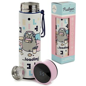 Nerezová termoláhev  s digitálním teploměrem  450ml  - Pusheen-kočka