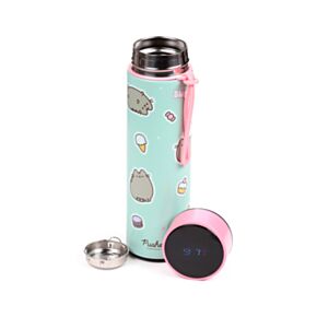 Nerezová termoláhev  s digitálním teploměrem 450ml - Kočka Pusheen