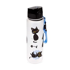Nerozbitná plastová láhev s víčkem 600ml -  Lucky the Black Cat - Kočka