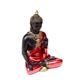 Dekorace - soška - Thai Buddha - meditace - červeno černo zlatá