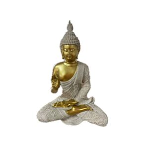 Dekorace - soška - Thai Buddha - meditace - efekt pískovce a zlata Dekorace - soška - Thai Buddha - meditace - efekt pískovce a zlata