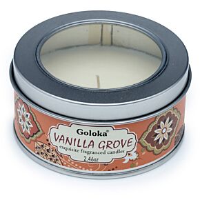 Svíčka v plechové krabičce Goloka Nag Champa Vanilkový háj Svíčka v plechové krabičce Goloka Nag Champa Vanilkový háj