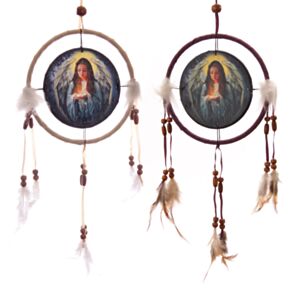 Lapač snů s potiskem - Anděl, design Lisa Parker, 16cm