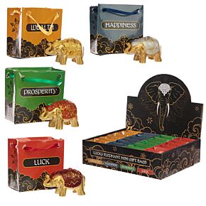 Figurka - Mini Slon pro štěstí, třpytivý v dárkové tašce Figurka - Mini Slon pro štěstí, třpytivý v dárkové tašce