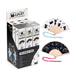 Skládací vějíř - Lucky the Black Cat - Kočka