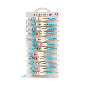 Náramek - modré korálky - mušle