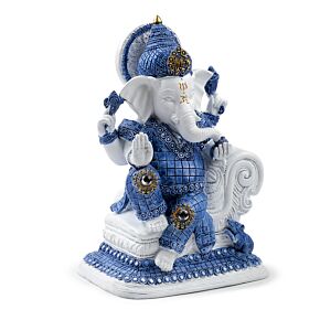 Soška Ganesh Meditace Modro bílá Soška Ganesh Meditace Modro bílá