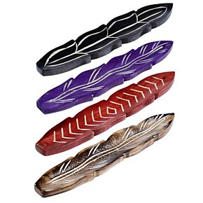 Stojánek - vonné tyčinky - mangové dřevo - Pírko Stojánek - vonné tyčinky - mangové dřevo - Pírko