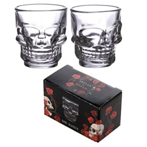 Panák - 60 ml - sada 2 ks -  Lebka a růže 