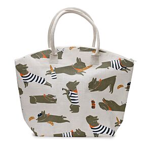 Plážová taška z juty Francouzský buldoček Bertrand Plážová taška z juty Francouzský buldoček Bertrand