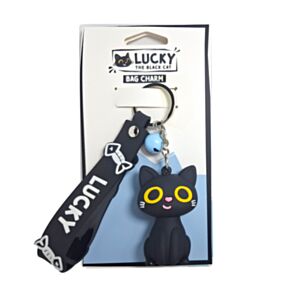 3D přívěsek na tašku a klíče - Lucky the Black Cat - Kočka