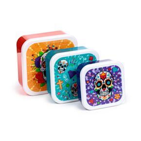 Svačinový box 3 ks - M/L/XL  -Day of the Dead - Lebka Mexiko