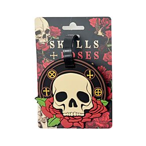 Visačka na zavazadlo - Skulls & Roses- Lebka a růže